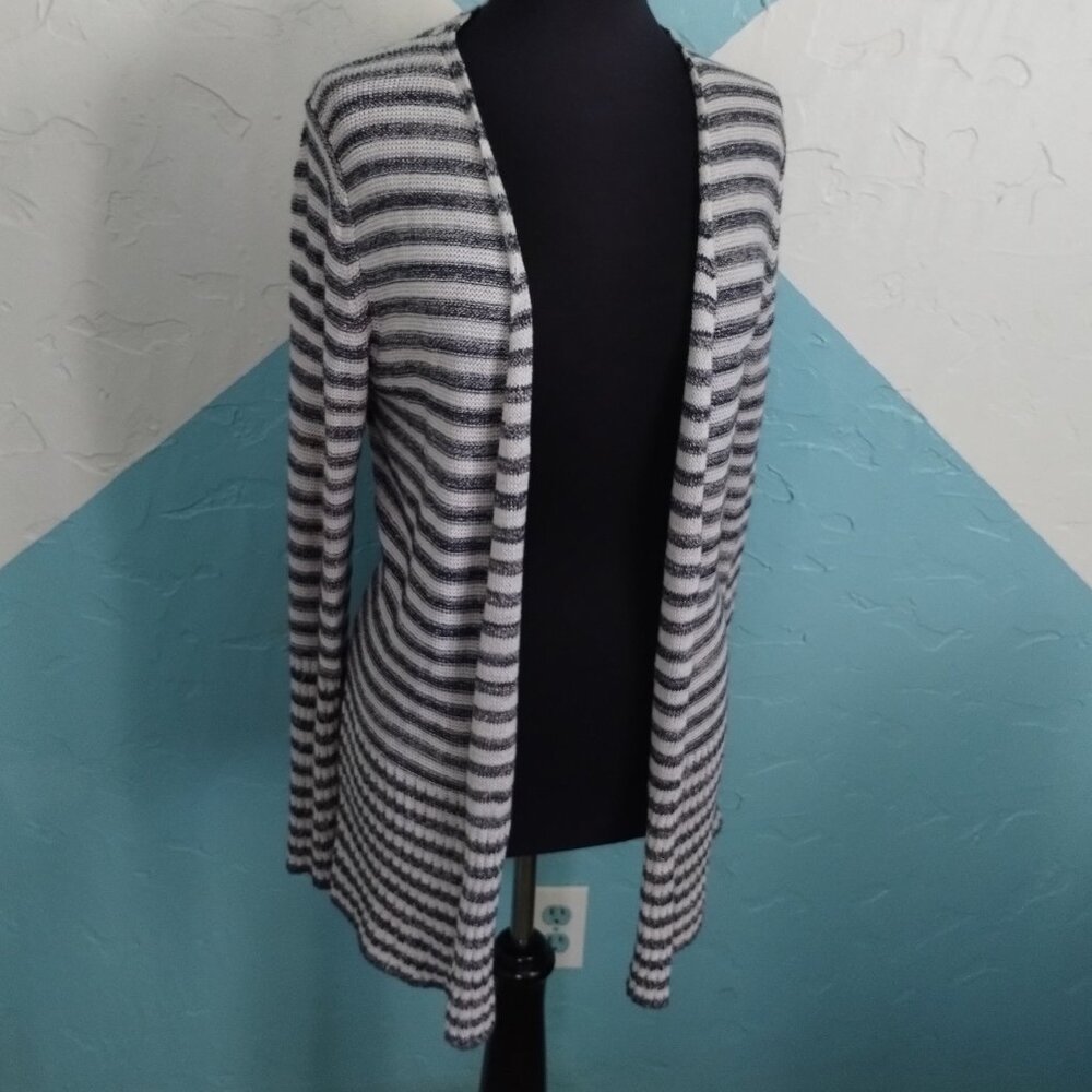 Coldwater Creek Sparkly Stripped Cardigan - Picture 2 of 5